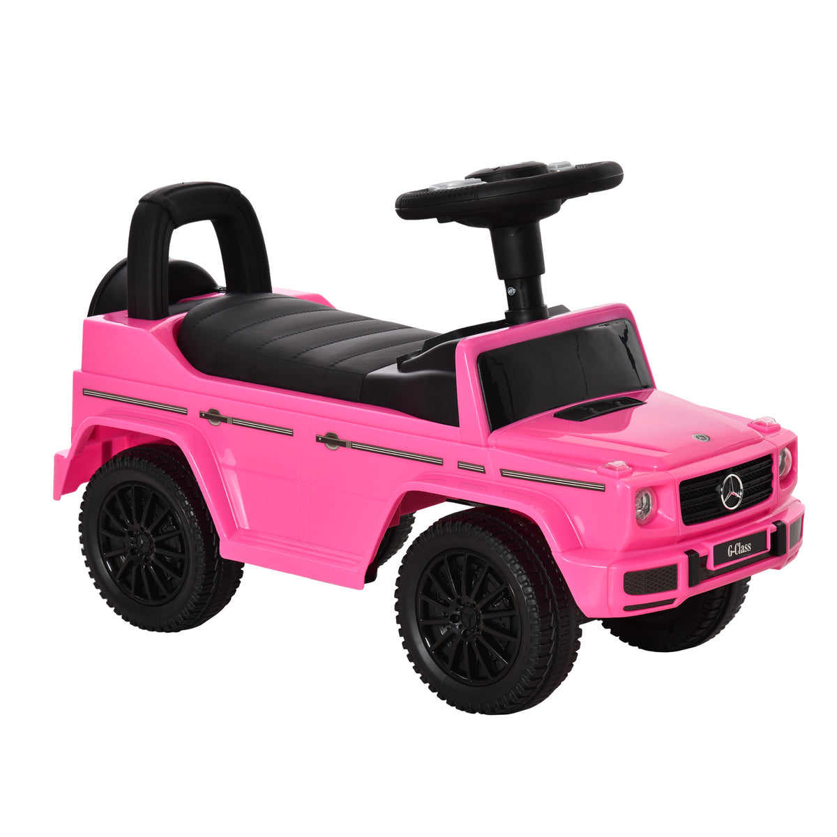 Carro Andador para Bebés de 12 a 36 Meses Carro Andador com Licença Mercedes G350 com Compartimento de Arrumação e Volante Carga 25 kg 62,5x28,5x45 cm Rosa — foto 1