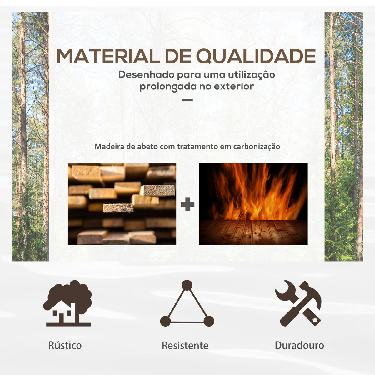 Ponte de Madeira para Jardim Ponte Decorativa com Capacidade Máxima de 150 kg com Corrimão em Forma de Meia Roda 100x50x37 cm Marrom — foto 5