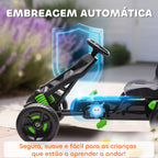 Kart a Pedais para Crianças a Partir dos 3 Anos Kart com Embraiagem Automática Travão Rodas Antiderrapantes em EVA e Estrutura Metálica Carga 50 kg 100x59x60,5 cm Verde — foto 4