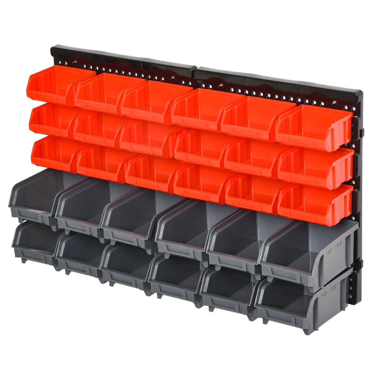 Organizador de Ferragens para Parede Armário Organizador de Ferragens com 30 Caixas de 2 Tamanhos Diferentes 37,5x18x63 cm Vermelho e Cinza — foto 1