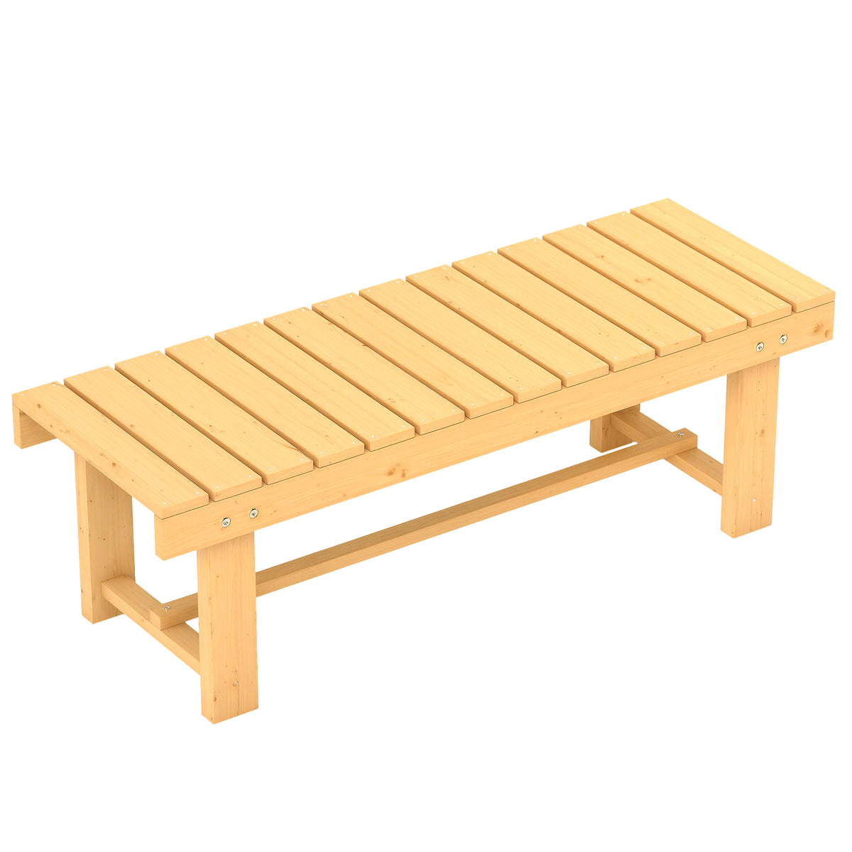 Banco de Jardim de 2 Lugares Banco de Madeira Carga 250 kg Banco para Pátio Exterior 110x38x35 cm Madeira — foto 1