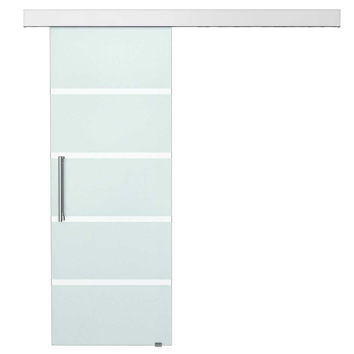 Porta de Correr de Vidro 77,5x205 cm Porta de Correr de Vidro com Trilho Translúcida - Modelo 2 — foto 1