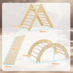 Triangulo de Escalada de Madeira Escalada para Crianças de 18-48 Meses com Rampa e Arco de Aprendizagem 219x72,5x68,5 cm Madeira — foto 3