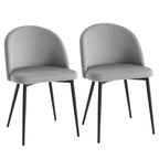 Conjunto de 2 Cadeiras de Sala de Jantar com Asento e Encosto Acolchoados Estofadas em Veludo Suave Desenho Moderno Carga Máxima 90 kg 49x50x77 cm Cinza — foto 1