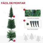 Árvore de Natal Artificial 180cm Ignífugo com 390 Pontas de Ramo PVC e Suporte de Plástico Decoração de Natal para Interiores Fácil de Montar Verde — foto 7
