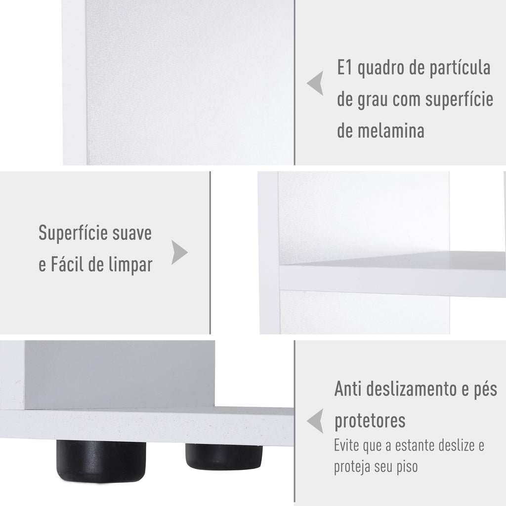 Prateleiras verticais modernas Design de estante com 8 prateleiras Painel de partículas E1 70x24x178cm Branco — foto 5