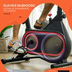 Bicicleta Estática com Ecrã LCD Assento e Guiador Ajustáveis Volante 4 kg e Porta Garrafa 93x48,5x102-112 cm Vermelho e Preto — foto 5