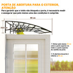 Marquise para Portas e Janelas 295x90 cm Marquise com Proteção para Sol e Chuva com Painéis de Policarbonato e Liga de Alumínio Transparente — foto 7