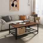 Mesa de centro Mesa auxiliar multifuncional Estilo industrial retro em Aço e Madeira 106x60x45cm — foto 4