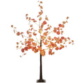 Árvore de Eucalipto Artificial 150 cm Árvore Artificial com 245 Luzes LED e Base Decoração para Interior e Exterior Laranja e Marrom — foto 1