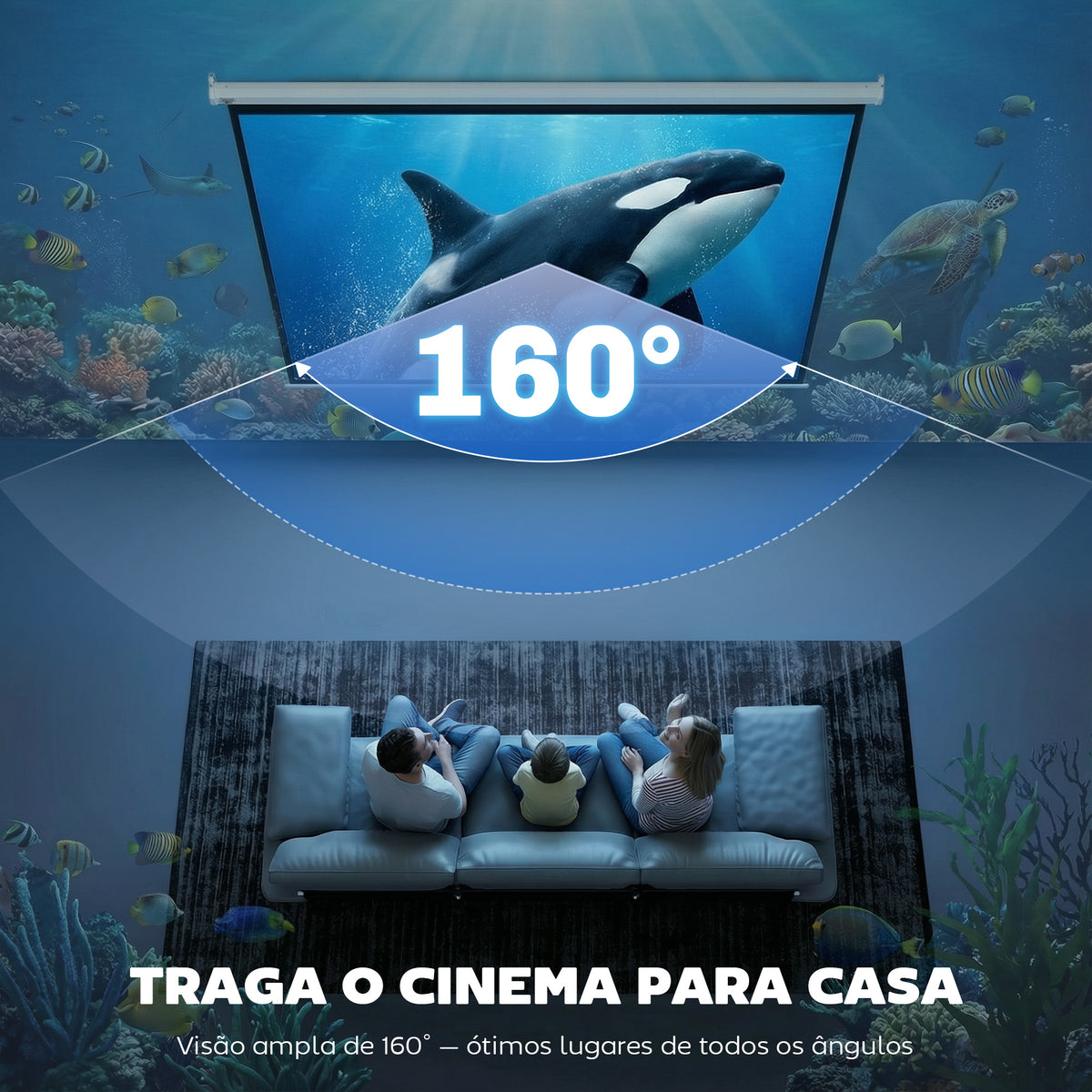 Ecrã de Projeção Elétrico 84 Polegadas Portátil Formato 4:3 com Controlo Remoto Tecido de Projeção para Interior e Exterior 171x130 cm Branco — foto 5
