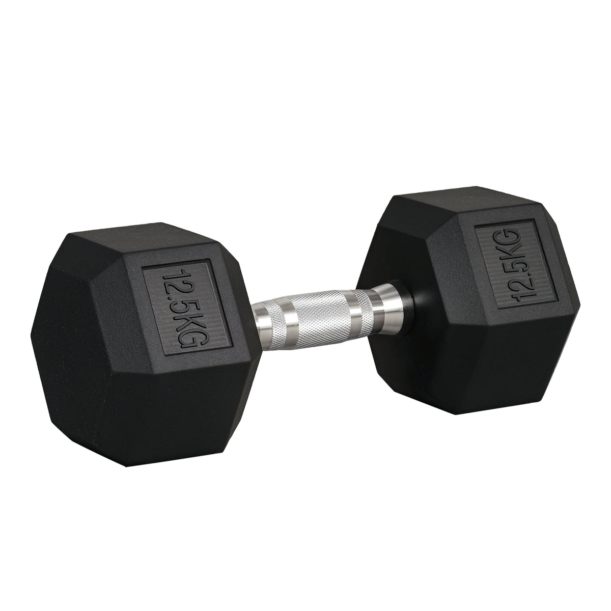 Haltere Hexagonal 12,5 kg em Ferro Fundido Pesos de Aço Revestidos a Borracha com Pega Texturizada para Musculação Treino em Casa Ginásio Preto — foto 1
