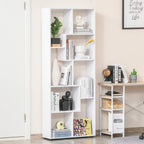 Prateleiras verticais modernas Design de estante com 8 prateleiras Painel de partículas E1 70x24x178cm Branco — foto 2