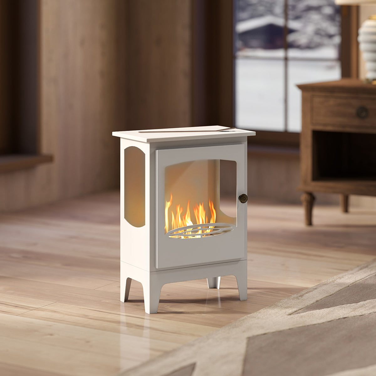 Essenza Lareira de Bioetanol 7000BTU Aço Inoxidável 1,2L 3h 20-25m² 39x26x54cm Branco — foto 2