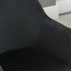 Conjunto de 2 Cadeiras de Sala de Jantar Modernas Cadeiras de Cozinha Estofadas em Veludo com Encosto Médio e Pés de Madeira de Borracha para Sala de Estar Carga 120kg 54x57x80cm Preto — foto 9