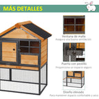 Coelheira Gaiola externa para pequenos animais de estimação 2 níveis com bandeja removível de madeira e rampa de metal 122x63x92 cm para coelhos cobaios de madeira e cinza — foto 6