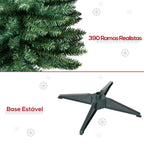 Árvore de Natal Artificial 180cm Ignífugo com 390 Pontas de Ramo PVC e Suporte de Plástico Decoração de Natal para Interiores Fácil de Montar Verde — foto 6