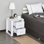 Mesa de Cabeceira com 2 Gavetas Pés e Base Elevada para Dormitório Mesa Lateral para Sala de Estar Estilo Moderno 48x39x54cm Branco — foto 4