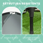 Cama elevada para animais de estimação Portátil com tecido respirável de toldo removível para interior e exterior 92x76x90 cm cinza — foto 8