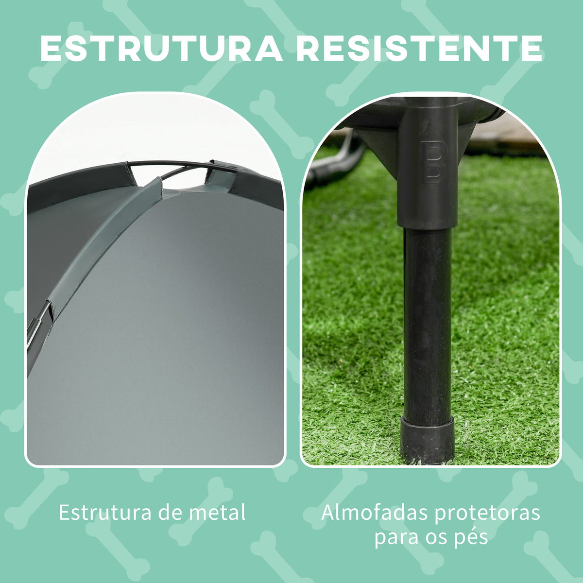 Cama elevada para animais de estimação Portátil com tecido respirável de toldo removível para interior e exterior 92x76x90 cm cinza — foto 8