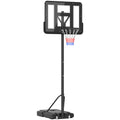 Cesta de Basquetebol de Exterior com Altura Ajustável 220-365 cm Aro de Basquetebol com Suporte Cesta de Basquetebol com Rodas Base Recarregável Preto — foto 1