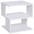 Mesa Auxiliar Mesa de Cabeceira Mesa Centro de 2 Níveis com Prateleira de Armazenamento para Sala Quarto Estante 40x40x43 cm Branco — foto 1
