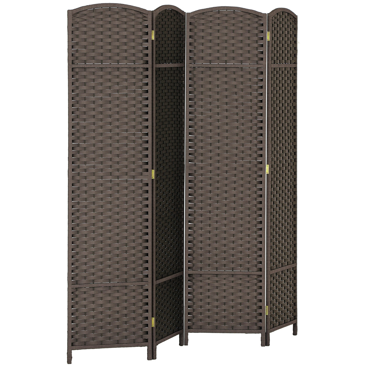 Biombo de 4 Painéis Separador de Ambientes Dobrável 160x170 cm Biombo Separador de Ambientes para Sala de Estar Dormitório Escritório Marrom — foto 1
