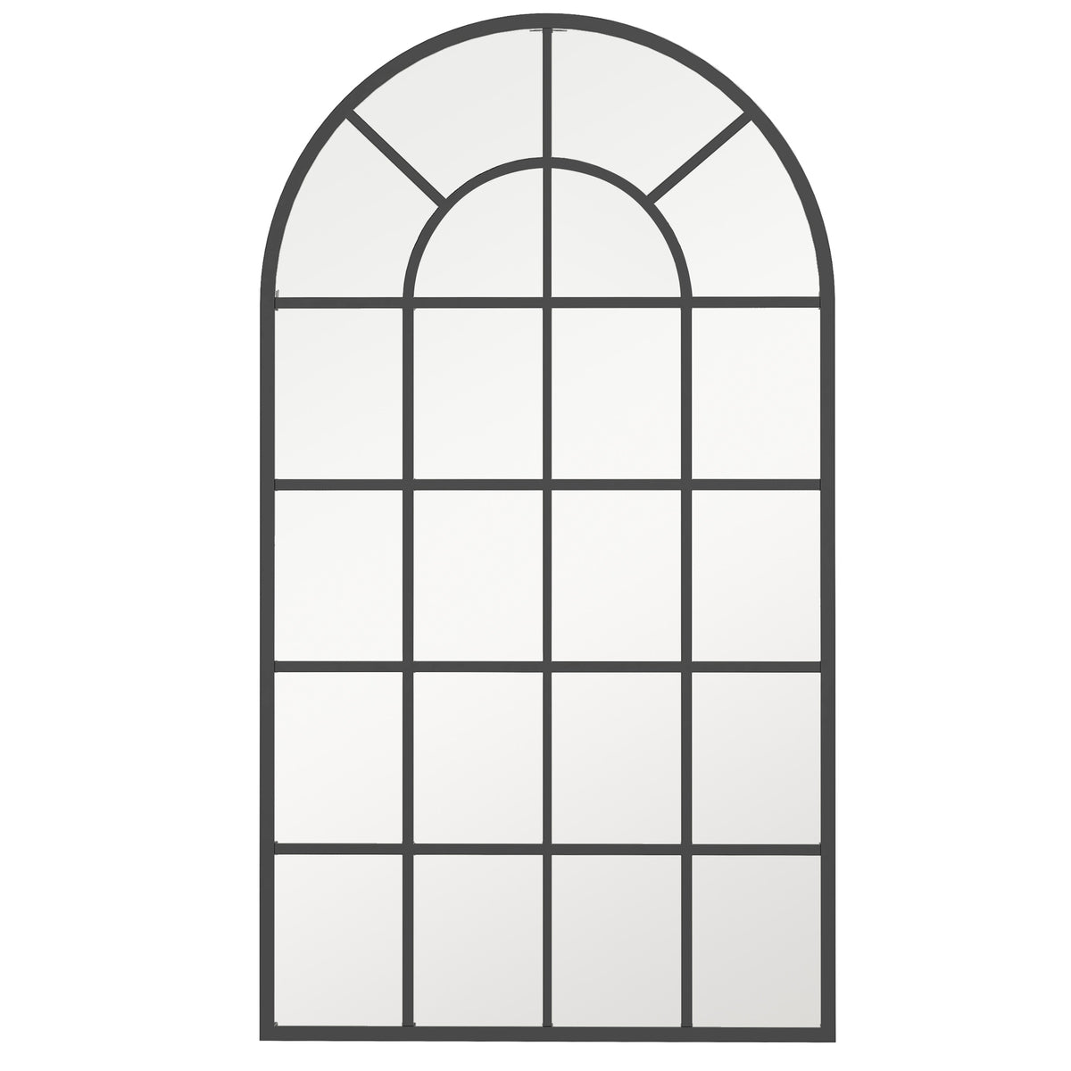 Espelho Decorativo de Parede Moderno Espelho de Parede 65x110 cm com Estrutura de Metal para Sala de Estar Corredor Entrada Preto — foto 1