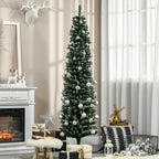 Árvore de Natal Artificial Altura 190 cm com 570 Ramos de PVC Ignífugos Base Dobrável e Suporte Metálico Decoração de Natal para Interiores Ø53x190 cm Verde — foto 2