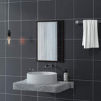 Espelho de Parede Decorativo 50x70 cm Espelho Retangular Espelho de Casa de Banho com 4 Ganchos Metálicos Estilo Moderno para Sala Quarto Entrada Preto — foto 7