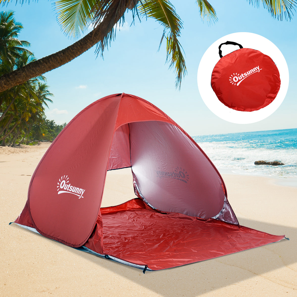 Tenda Pop-up Instantâneo e Portátil com Janelas Protetoras para Piquenique, Praia e Camping com Proteção UV — foto 7
