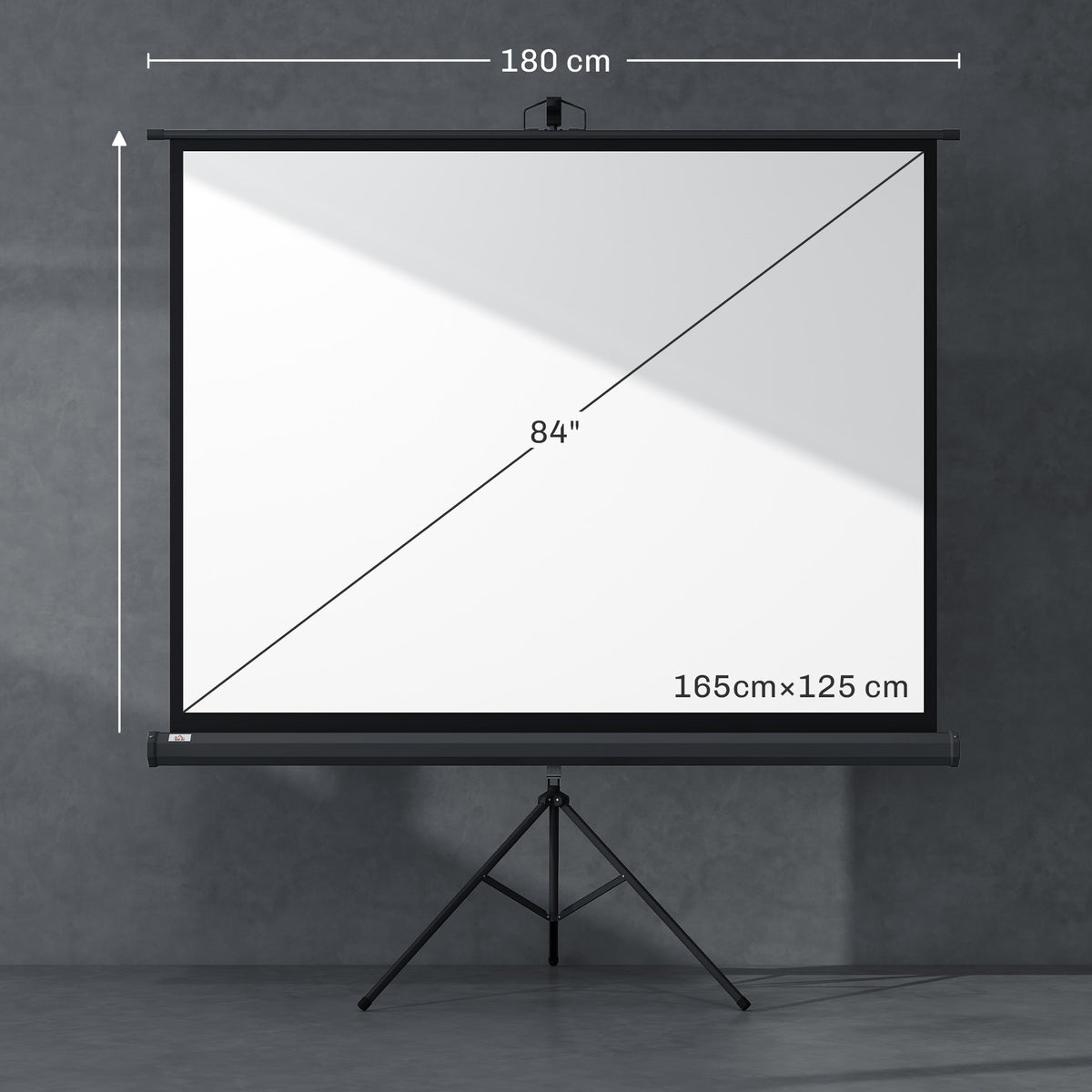 Ecrã de Projeção Manual Portátil com Suporte 84" 4:3 para Interior e Exterior 171x131 cm Preto — foto 2