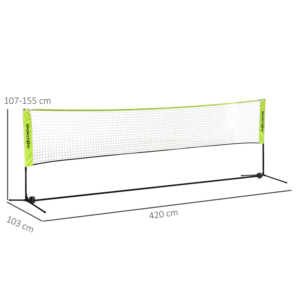 Rede Portátil Ajustável 107-155 cm para Badminton e Voleibol Estrutura Metálica Bolsa Inclusa — foto 2