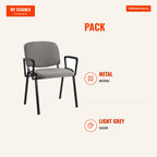 Pack 4 Cadeiras Ludus com Braços — Cinza claro — Infografia | Infographic — dimensions