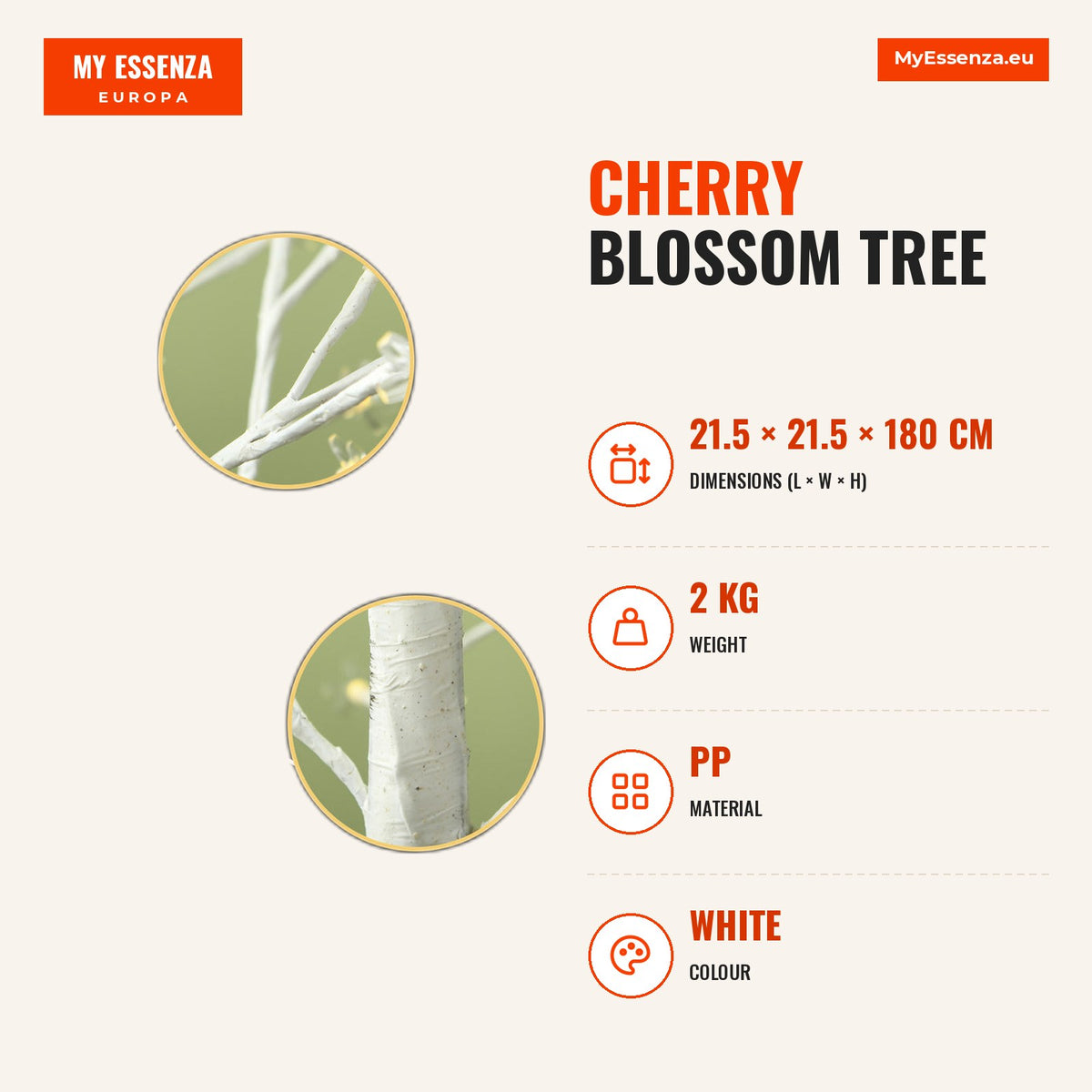 Árvore Cerejeira com 180 Luzes LED IP4 Banco Quente Candeeiro Decorativo com Flor de Cereja com Luz Ajustável em 3 Modos para Sala de Estar Festas Int — Infografia | Infographic — dimensions