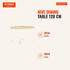 Mesa de Jantar Nive 120 cm — Branco — Infografia | Infographic — dimensions