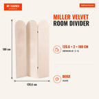 Biombo Miller Veludo — Beige — Infografia | Infographic — dimensions