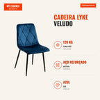 Cadeira Lyke Veludo — Azul — Infografia — medidas