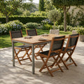 Mesa de jardim em acácia e metal 140x80x72 cm — foto 1