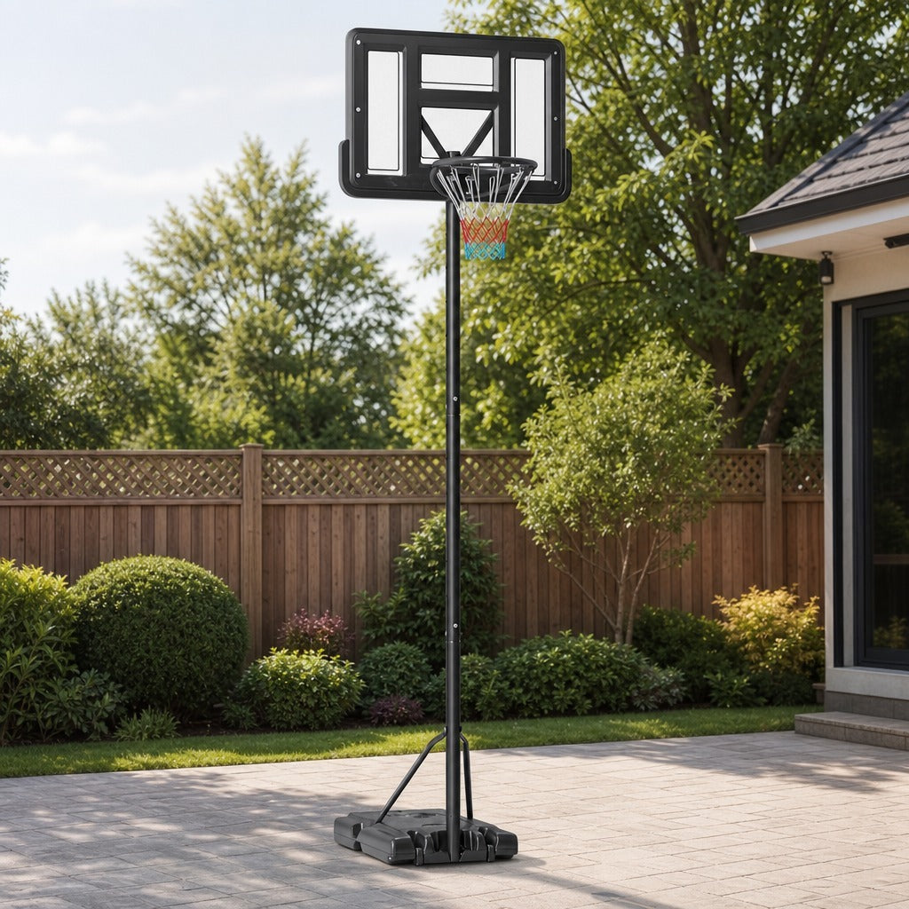 Tabela de Basquetebol de Exterior 2 em 1 com Altura Ajustável 230-305 cm Cesta de Basquetebol para Piscina com Suporte Tabela de Basquetebol com Rodas Base Preenchível — Ambiente | Lifestyle