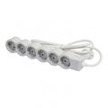 Bloco Tomadas 6x2p+T 3mt Branco/Cinza — foto 1