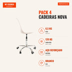 Pack 4 Cadeiras Nova — Branco — Infografia — medidas