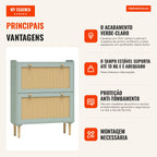 Sapateira com 2 Compartimentos Basculantes e Prateleiras Ajustáveis Verde Claro — infografia 1