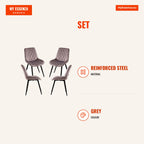 Pack 4 Cadeiras Miner Veludo — Cinza — Infografia | Infographic — dimensions