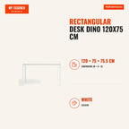 Mesa Retangular Dino 120x75 cm — Branco — Infografia | Infographic — dimensions