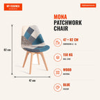 Cadeira Mona Patchwork — Azul — Infografia | Infographic — dimensions