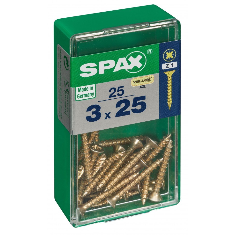 Parafusos de aço de cabeça plana 3x25 mm, 25 unidades — foto 1