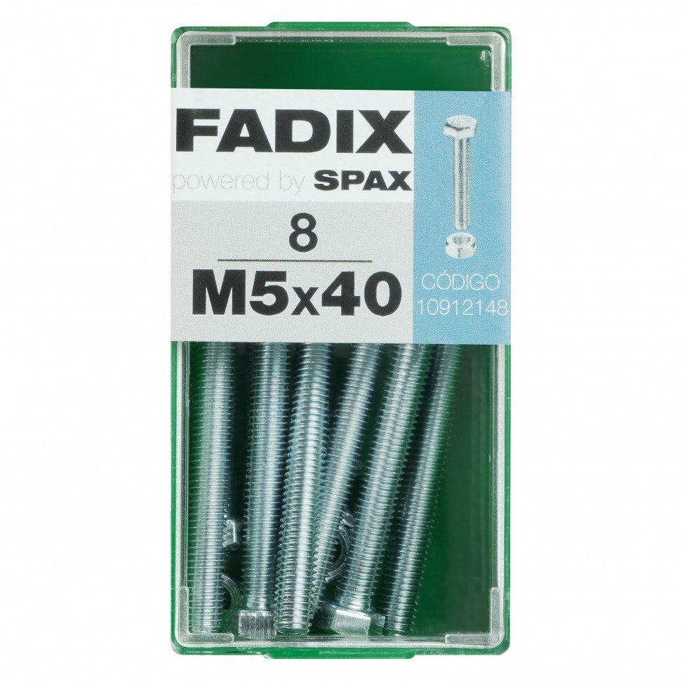 Parafuso hexagonal M5x40 mm com porca, 8 unidades — foto 1
