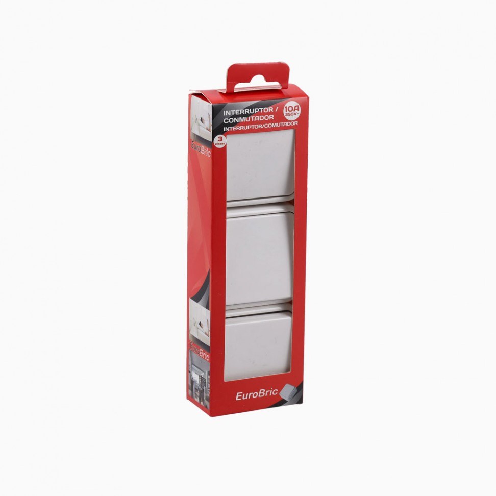 Pack 3 Interruptores Saliente Branco — foto 1