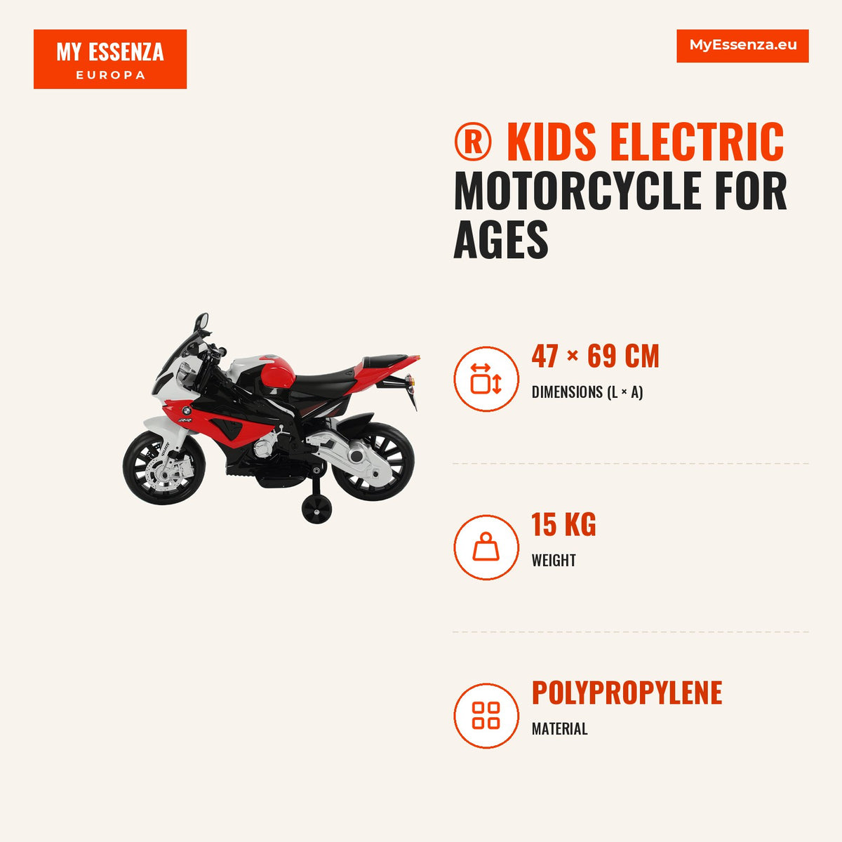 ® Moto Eléctrica Infantil para Crianças 3-8 Anos Batería 12V 2 Motores com Luzes e Sons 110x47x69cm PP — Infografia | Infographic — dimensions